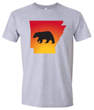 Load image into Gallery viewer, Short Sleeve T-Shirt Arkansas Athletic Heather Black Bear Vibrant Design High Quality Tight Knit Ring Spun Low Maintenance Cotton Printed With The Newest Available Color Transfer Technology
