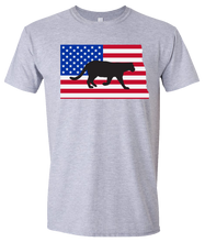 Load image into Gallery viewer, Short Sleeve T-Shirt North Dakota Athletic Heather Mountain Lion Vibrant Design High Quality Tight Knit Ring Spun Low Maintenance Cotton Printed With The Newest Available Color Transfer Technology