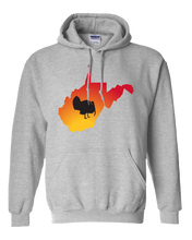 Load image into Gallery viewer, Pullover Hooded Sweatshirt West Virginia Athletic Heather Turkey Vibrant Design High Quality Tight Knit Ring Spun Low Maintenance Cotton Printed With The Newest Available Color Transfer Technology