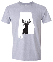Load image into Gallery viewer, Short Sleeve T-Shirt Alabama Athletic Heather Whitetail Deer Vibrant Design High Quality Tight Knit Ring Spun Low Maintenance Cotton Printed With The Newest Available Color Transfer Technology