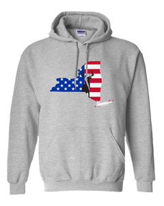 Pullover Hooded Sweatshirt New York Athletic Heather Whitetail Deer Vibrant Design High Quality Tight Knit Ring Spun Low Maintenance Cotton Printed With The Newest Available Color Transfer Technology