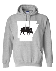 Pullover Hooded Sweatshirt Arkansas Athletic Heather Wild Hog Vibrant Design High Quality Tight Knit Ring Spun Low Maintenance Cotton Printed With The Newest Available Color Transfer Technology