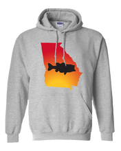 Load image into Gallery viewer, Pullover Hooded Sweatshirt Georgia Athletic Heather Large Mouth Bass Vibrant Design High Quality Tight Knit Ring Spun Low Maintenance Cotton Printed With The Newest Available Color Transfer Technology