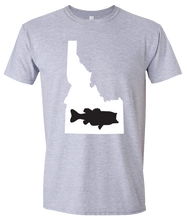Load image into Gallery viewer, Short Sleeve T-Shirt Idaho Athletic Heather Large Mouth Bass Vibrant Design High Quality Tight Knit Ring Spun Low Maintenance Cotton Printed With The Newest Available Color Transfer Technology