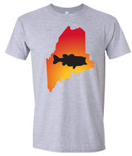 Load image into Gallery viewer, Short Sleeve T-Shirt Maine Athletic Heather Large Mouth Bass Vibrant Design High Quality Tight Knit Ring Spun Low Maintenance Cotton Printed With The Newest Available Color Transfer Technology