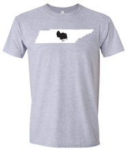 Load image into Gallery viewer, Short Sleeve T-Shirt Tennessee Athletic Heather Turkey Vibrant Design High Quality Tight Knit Ring Spun Low Maintenance Cotton Printed With The Newest Available Color Transfer Technology