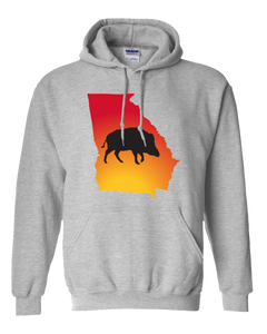 Pullover Hooded Sweatshirt Georgia Athletic Heather Wild Hog Vibrant Design High Quality Tight Knit Ring Spun Low Maintenance Cotton Printed With The Newest Available Color Transfer Technology