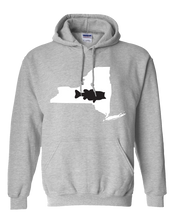 Load image into Gallery viewer, Pullover Hooded Sweatshirt New York Athletic Heather Large Mouth Bass Vibrant Design High Quality Tight Knit Ring Spun Low Maintenance Cotton Printed With The Newest Available Color Transfer Technology