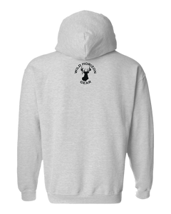 Pullover Hooded Sweatshirt Idaho Athletic Heather Moose Vibrant Design High Quality Tight Knit Ring Spun Low Maintenance Cotton Printed With The Newest Available Color Transfer Technology