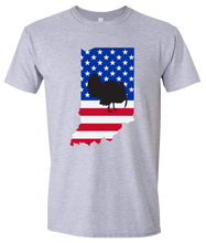 Load image into Gallery viewer, Short Sleeve T-Shirt Indiana Athletic Heather Turkey Vibrant Design High Quality Tight Knit Ring Spun Low Maintenance Cotton Printed With The Newest Available Color Transfer Technology