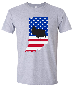Short Sleeve T-Shirt Indiana Athletic Heather Turkey Vibrant Design High Quality Tight Knit Ring Spun Low Maintenance Cotton Printed With The Newest Available Color Transfer Technology