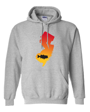 Load image into Gallery viewer, Pullover Hooded Sweatshirt New Jersey Athletic Heather Large Mouth Bass Vibrant Design High Quality Tight Knit Ring Spun Low Maintenance Cotton Printed With The Newest Available Color Transfer Technology