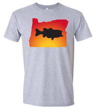 Load image into Gallery viewer, Short Sleeve T-Shirt Oregon Athletic Heather Large Mouth Bass Vibrant Design High Quality Tight Knit Ring Spun Low Maintenance Cotton Printed With The Newest Available Color Transfer Technology