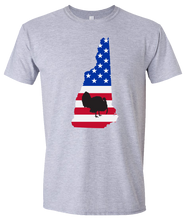 Load image into Gallery viewer, Short Sleeve T-Shirt New Hampshire Athletic Heather Turkey Vibrant Design High Quality Tight Knit Ring Spun Low Maintenance Cotton Printed With The Newest Available Color Transfer Technology