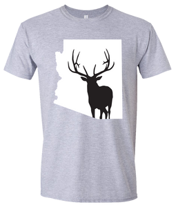 Short Sleeve T-Shirt Arizona Athletic Heather Elk Vibrant Design High Quality Tight Knit Ring Spun Low Maintenance Cotton Printed With The Newest Available Color Transfer Technology