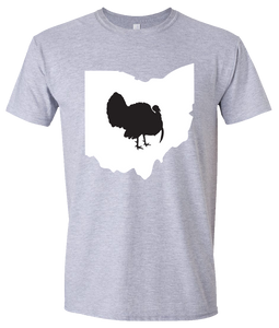 Short Sleeve T-Shirt Ohio Athletic Heather Turkey Vibrant Design High Quality Tight Knit Ring Spun Low Maintenance Cotton Printed With The Newest Available Color Transfer Technology