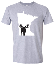 Load image into Gallery viewer, Short Sleeve T-Shirt Minnesota Athletic Heather Moose Vibrant Design High Quality Tight Knit Ring Spun Low Maintenance Cotton Printed With The Newest Available Color Transfer Technology