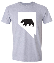 Load image into Gallery viewer, Short Sleeve T-Shirt Nevada Athletic Heather Black Bear Vibrant Design High Quality Tight Knit Ring Spun Low Maintenance Cotton Printed With The Newest Available Color Transfer Technology
