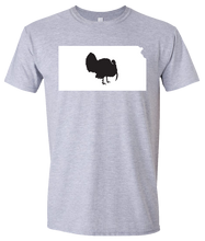 Load image into Gallery viewer, Short Sleeve T-Shirt Kansas Athletic Heather Turkey Vibrant Design High Quality Tight Knit Ring Spun Low Maintenance Cotton Printed With The Newest Available Color Transfer Technology