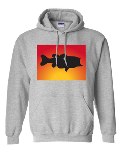 Pullover Hooded Sweatshirt Colorado Athletic Heather Large Mouth Bass Vibrant Design High Quality Tight Knit Ring Spun Low Maintenance Cotton Printed With The Newest Available Color Transfer Technology
