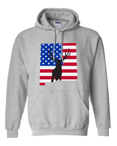 Pullover Hooded Sweatshirt New Mexico Athletic Heather Mule Deer Vibrant Design High Quality Tight Knit Ring Spun Low Maintenance Cotton Printed With The Newest Available Color Transfer Technology