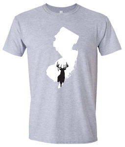 Short Sleeve T-Shirt New Jersey Athletic Heather Whitetail Deer Vibrant Design High Quality Tight Knit Ring Spun Low Maintenance Cotton Printed With The Newest Available Color Transfer Technology