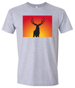 Short Sleeve T-Shirt Colorado Athletic Heather Mule Deer Vibrant Design High Quality Tight Knit Ring Spun Low Maintenance Cotton Printed With The Newest Available Color Transfer Technology