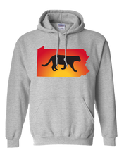 Load image into Gallery viewer, Pullover Hooded Sweatshirt Pennsylvania Athletic Heather Mountain Lion Vibrant Design High Quality Tight Knit Ring Spun Low Maintenance Cotton Printed With The Newest Available Color Transfer Technology
