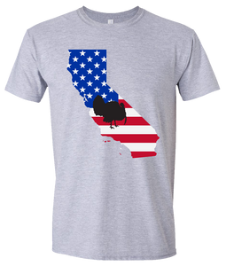 Short Sleeve T-Shirt California Athletic Heather Turkey Vibrant Design High Quality Tight Knit Ring Spun Low Maintenance Cotton Printed With The Newest Available Color Transfer Technology