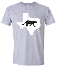 Load image into Gallery viewer, Short Sleeve T-Shirt Texas Athletic Heather Mountain Lion Vibrant Design High Quality Tight Knit Ring Spun Low Maintenance Cotton Printed With The Newest Available Color Transfer Technology
