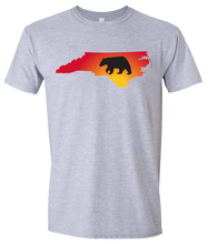 Load image into Gallery viewer, Short Sleeve T-Shirt North Carolina Athletic Heather Black Bear Vibrant Design High Quality Tight Knit Ring Spun Low Maintenance Cotton Printed With The Newest Available Color Transfer Technology