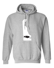 Load image into Gallery viewer, Pullover Hooded Sweatshirt Delaware Athletic Heather Large Mouth Bass Vibrant Design High Quality Tight Knit Ring Spun Low Maintenance Cotton Printed With The Newest Available Color Transfer Technology
