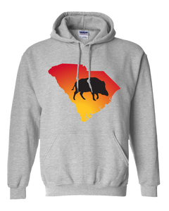 Pullover Hooded Sweatshirt South Carolina Athletic Heather Wild Hog Vibrant Design High Quality Tight Knit Ring Spun Low Maintenance Cotton Printed With The Newest Available Color Transfer Technology