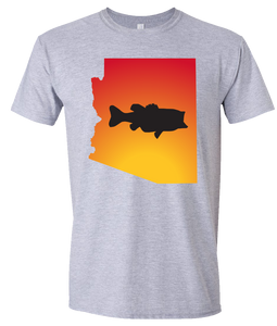 Short Sleeve T-Shirt Arizona Athletic Heather Large Mouth Bass Vibrant Design High Quality Tight Knit Ring Spun Low Maintenance Cotton Printed With The Newest Available Color Transfer Technology