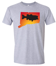 Load image into Gallery viewer, Short Sleeve T-Shirt Connecticut Athletic Heather Large Mouth Bass Vibrant Design High Quality Tight Knit Ring Spun Low Maintenance Cotton Printed With The Newest Available Color Transfer Technology