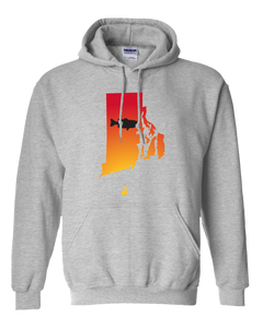 Pullover Hooded Sweatshirt Rhode Island Athletic Heather Large Mouth Bass Vibrant Design High Quality Tight Knit Ring Spun Low Maintenance Cotton Printed With The Newest Available Color Transfer Technology