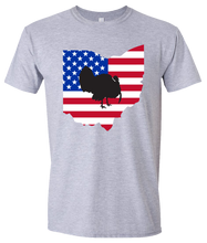 Load image into Gallery viewer, Short Sleeve T-Shirt Ohio Athletic Heather Turkey Vibrant Design High Quality Tight Knit Ring Spun Low Maintenance Cotton Printed With The Newest Available Color Transfer Technology