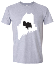 Load image into Gallery viewer, Short Sleeve T-Shirt Maine Athletic Heather Turkey Vibrant Design High Quality Tight Knit Ring Spun Low Maintenance Cotton Printed With The Newest Available Color Transfer Technology