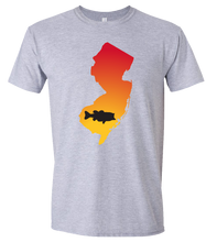 Load image into Gallery viewer, Short Sleeve T-Shirt New Jersey Athletic Heather Large Mouth Bass Vibrant Design High Quality Tight Knit Ring Spun Low Maintenance Cotton Printed With The Newest Available Color Transfer Technology