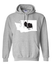 Load image into Gallery viewer, Pullover Hooded Sweatshirt Washington Athletic Heather Turkey Vibrant Design High Quality Tight Knit Ring Spun Low Maintenance Cotton Printed With The Newest Available Color Transfer Technology