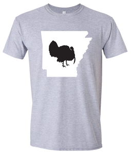 Short Sleeve T-Shirt Arkansas Athletic Heather Turkey Vibrant Design High Quality Tight Knit Ring Spun Low Maintenance Cotton Printed With The Newest Available Color Transfer Technology