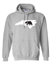Load image into Gallery viewer, Pullover Hooded Sweatshirt North Carolina Athletic Heather Black Bear Vibrant Design High Quality Tight Knit Ring Spun Low Maintenance Cotton Printed With The Newest Available Color Transfer Technology