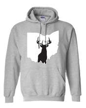 Load image into Gallery viewer, Pullover Hooded Sweatshirt Ohio Athletic Heather Whitetail Deer Vibrant Design High Quality Tight Knit Ring Spun Low Maintenance Cotton Printed With The Newest Available Color Transfer Technology