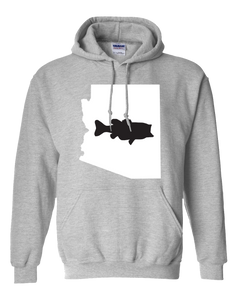 Pullover Hooded Sweatshirt Arizona Athletic Heather Large Mouth Bass Vibrant Design High Quality Tight Knit Ring Spun Low Maintenance Cotton Printed With The Newest Available Color Transfer Technology