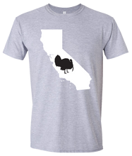 Load image into Gallery viewer, Short Sleeve T-Shirt California Athletic Heather Turkey Vibrant Design High Quality Tight Knit Ring Spun Low Maintenance Cotton Printed With The Newest Available Color Transfer Technology