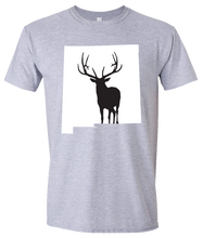 Load image into Gallery viewer, Short Sleeve T-Shirt New Mexico Athletic Heather Elk Vibrant Design High Quality Tight Knit Ring Spun Low Maintenance Cotton Printed With The Newest Available Color Transfer Technology