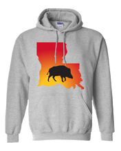 Load image into Gallery viewer, Pullover Hooded Sweatshirt Louisiana Athletic Heather Wild Hog Vibrant Design High Quality Tight Knit Ring Spun Low Maintenance Cotton Printed With The Newest Available Color Transfer Technology