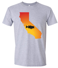 Load image into Gallery viewer, Short Sleeve T-Shirt California Athletic Heather Large Mouth Bass Vibrant Design High Quality Tight Knit Ring Spun Low Maintenance Cotton Printed With The Newest Available Color Transfer Technology
