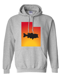 Pullover Hooded Sweatshirt Utah Athletic Heather Large Mouth Bass Vibrant Design High Quality Tight Knit Ring Spun Low Maintenance Cotton Printed With The Newest Available Color Transfer Technology