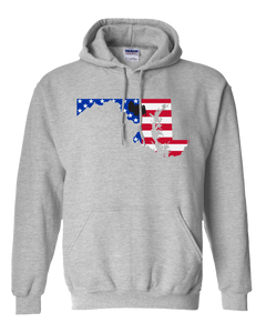Pullover Hooded Sweatshirt Maryland Athletic Heather Turkey Vibrant Design High Quality Tight Knit Ring Spun Low Maintenance Cotton Printed With The Newest Available Color Transfer Technology